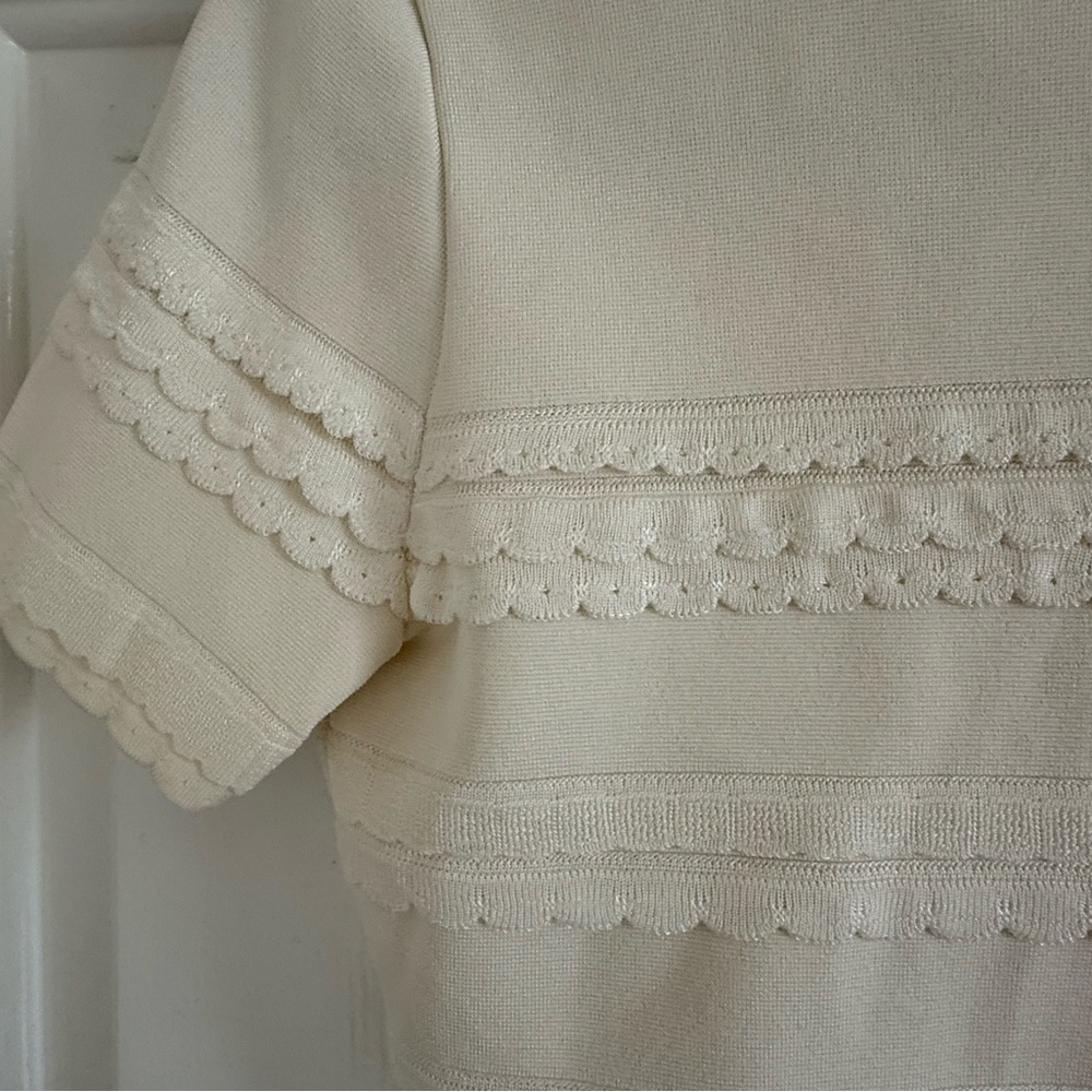 Dior Ivory Short Sleeve Lace Top - Picture 7 of 10